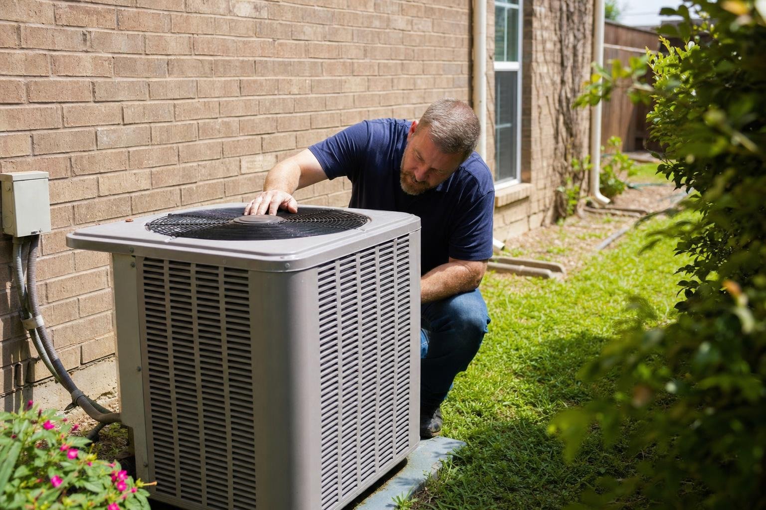 homeowner setting smart thermostat to lower electric bill in Texas