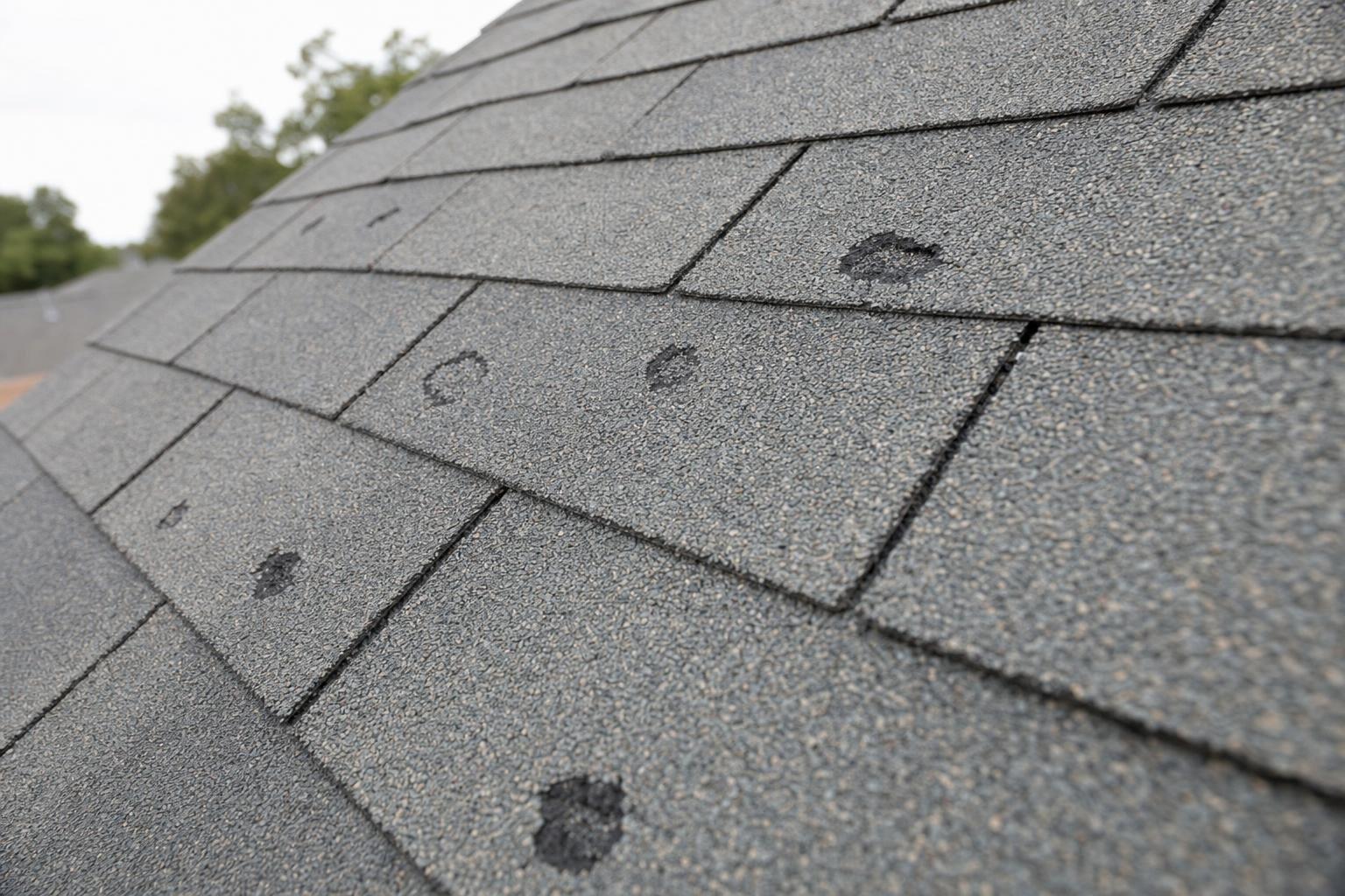 roof hail damage repair on asphalt shingles in Duncanville TX