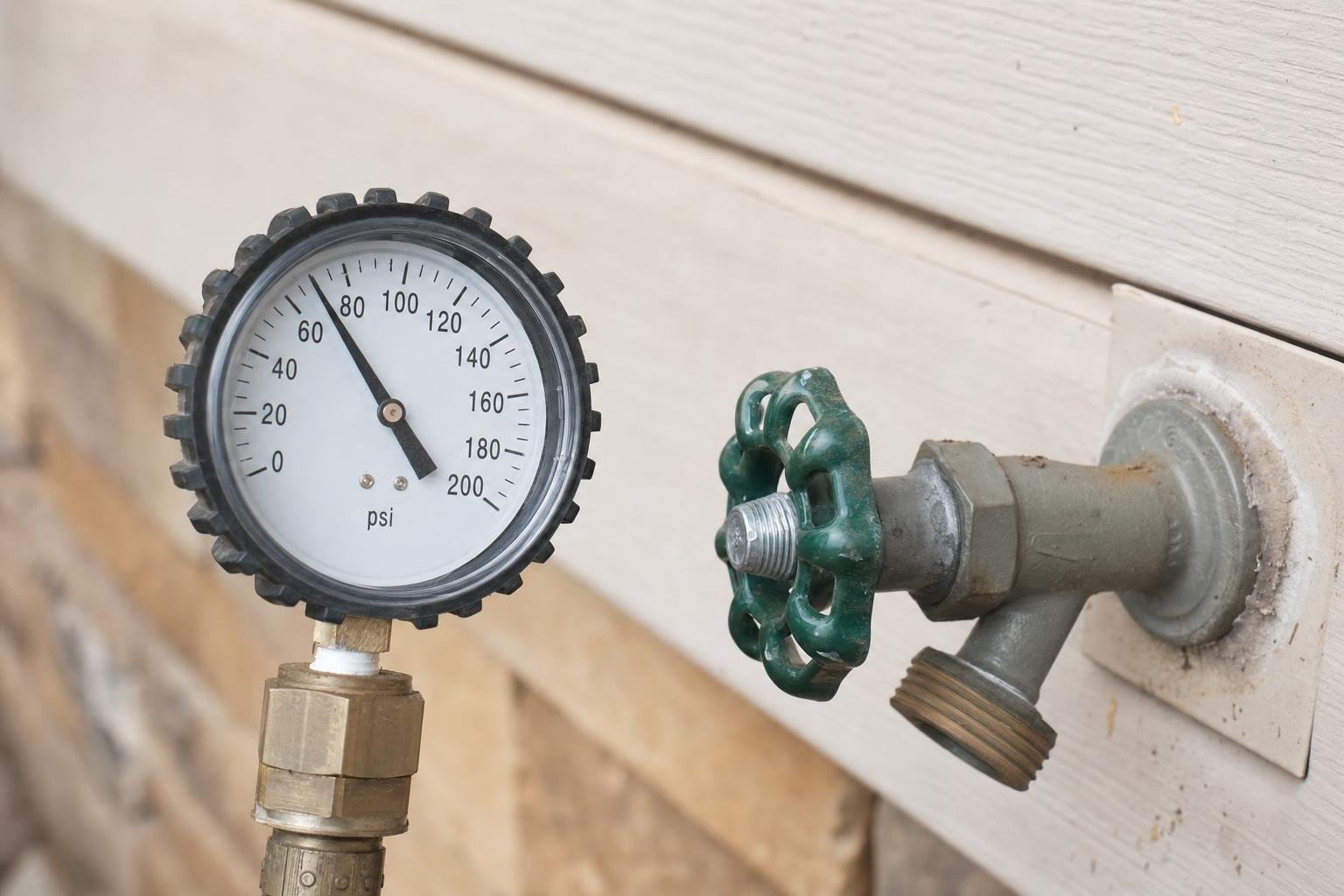 plumber inspecting shutoff valve to diagnose low water pressure in house